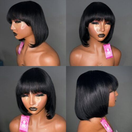 Fringe jet black bob