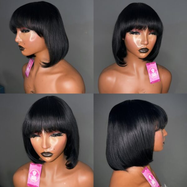 Fringe jet black bob